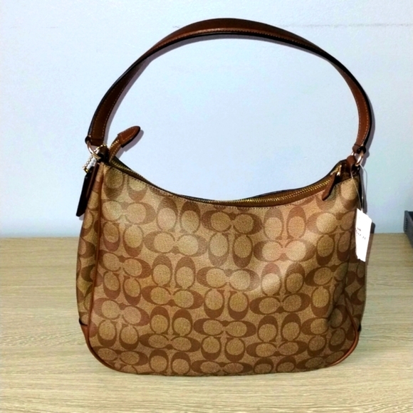 Coach Signature Saddle 2 Shoulder Bag - F20209 (Tan/Gold) 💯 AUTHENTIC - NEW!!!! - Picture 4 of 10